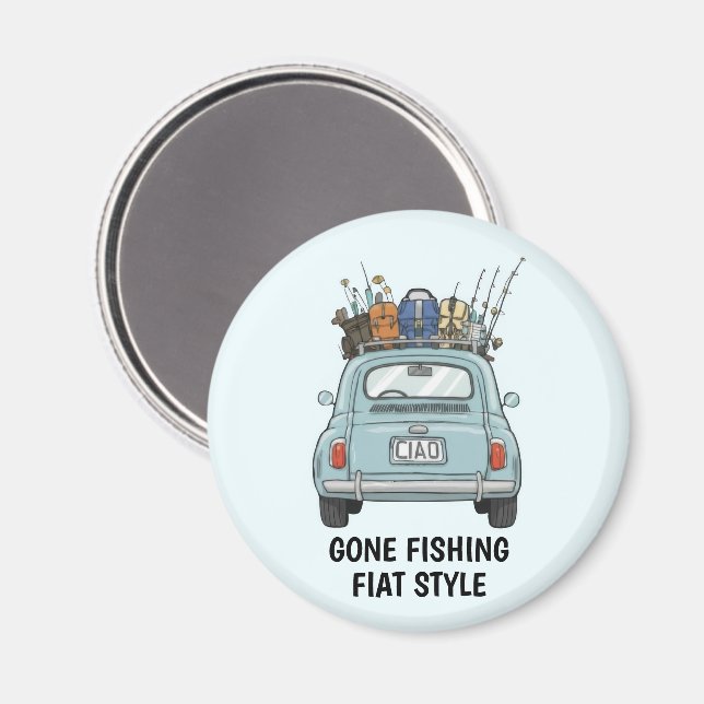 Aimant Voiture Fiat de pêche  (Recto/Verso)