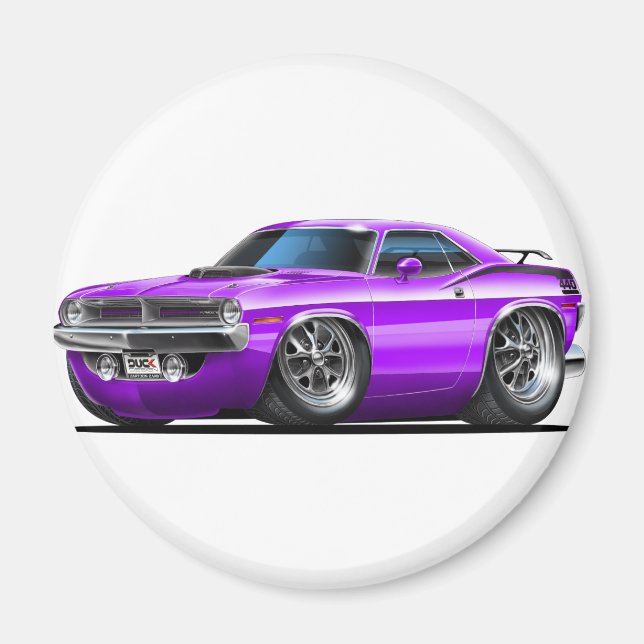 Aimant Voiture Plymouth Cuda Purple 1970 (Devant)