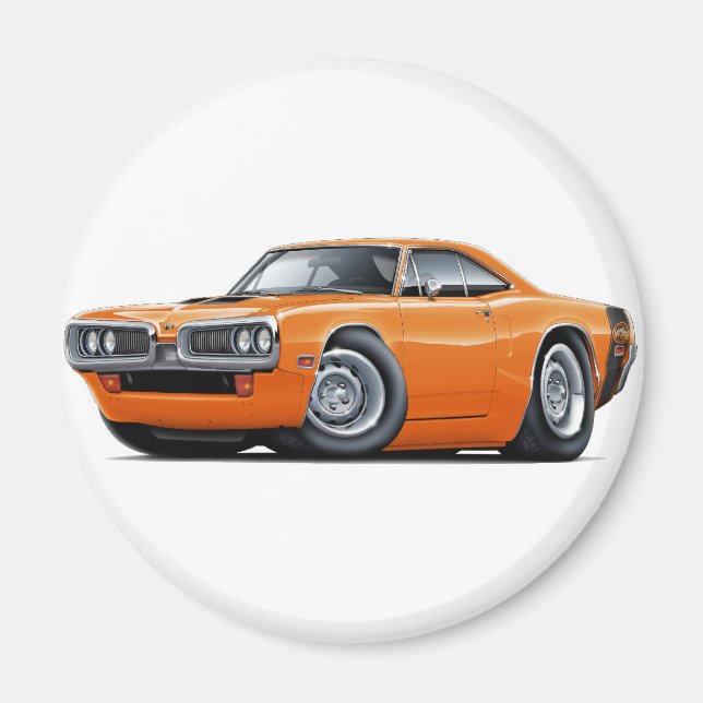 Aimant Voiture Super Bee Orange-Black 1970 (Devant)