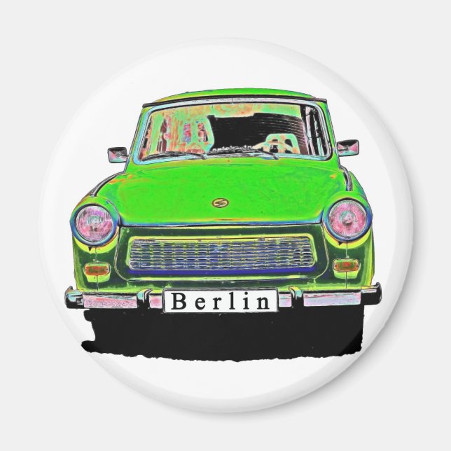 Aimant Voiture Trabant en Vert, Berlin (Devant)
