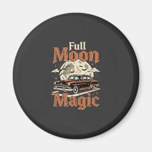 Aimant Voiture Vintage Magie Pleine Lune Halloween