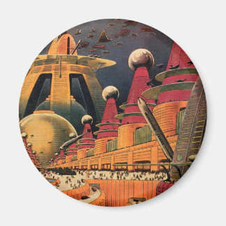 Aimant Voiture volant vintage de science fiction futurist
