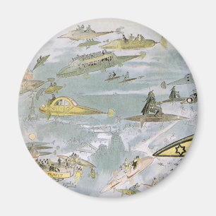 Aimant Voitures futuristes de science-fiction vintage, ta