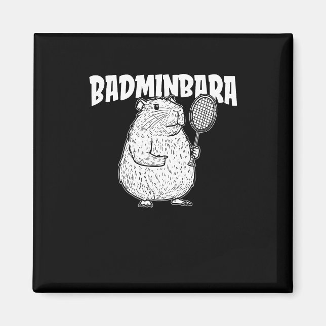 Aimant Volant de badminton Capybara - Badminb de raquette (Devant)