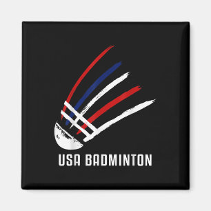Aimant Volant de Badminton Usa Rouge Blanc Bleu
