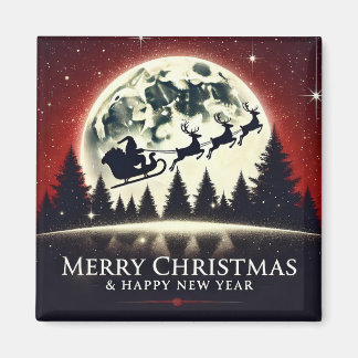 Aimant Volant Silhouetté Père Noël et Reindeer