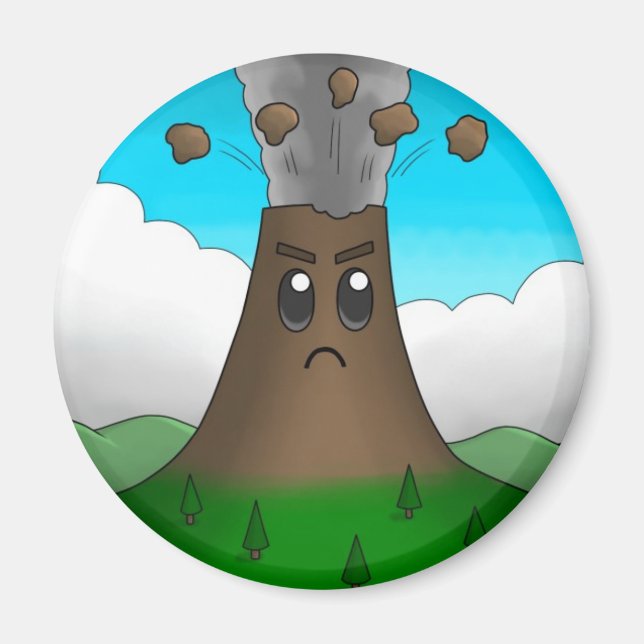 Aimant Volcan en colère (Devant)