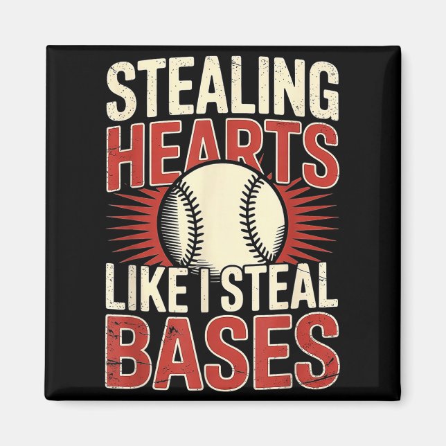 Aimant Voler les cœurs comme je vole des bases Baseball V (Devant)
