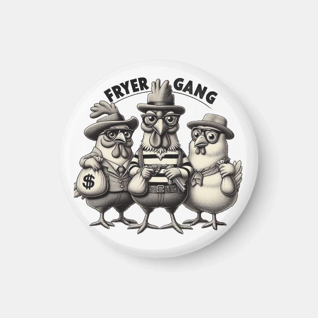 Aimant "Voleurs de poulets des années 1930" (Devant)