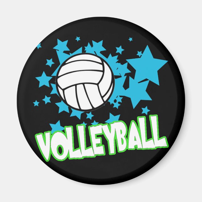 Aimant Volley-ball avec étoiles (Devant)