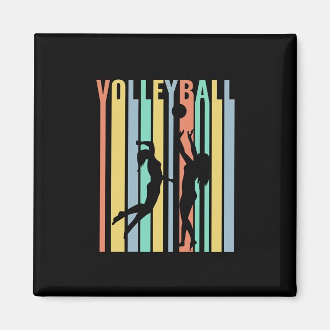 Aimant Volley-ball Beachvolleyball Retro (Devant)