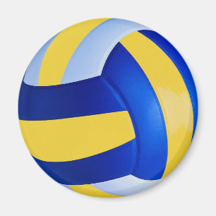 Aimant Volley-ball bleu et jaune