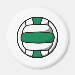 Aimant volley-ball vert et blanc