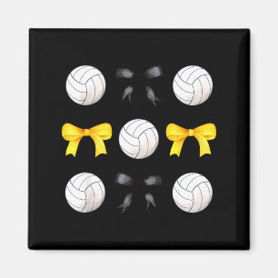 Aimant Volley & Noir Jaune Flèches Dorées Volleyball Thé