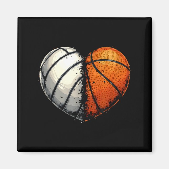 Aimant Volleyball Basketball Ball Heart Srts Lover Valent (Devant)