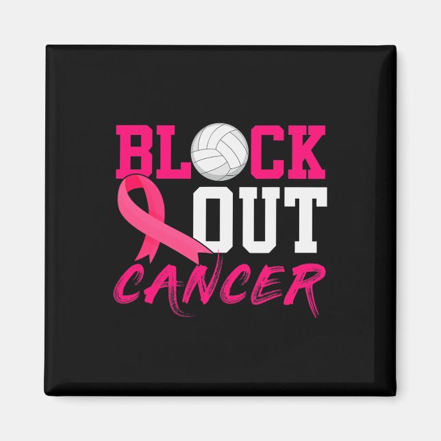 Aimant Volleyball Cancer du sein Sensibilisation Bloquer  (Devant)