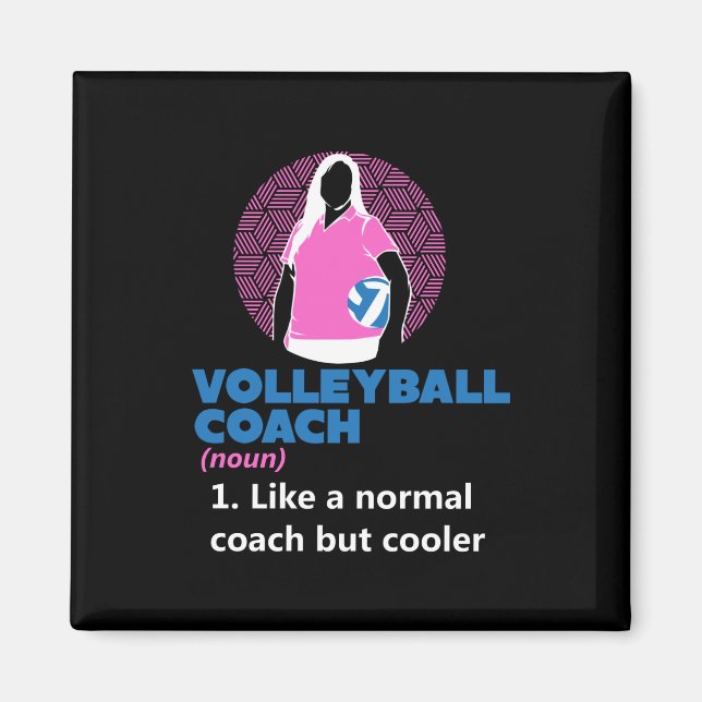 Aimant Volleyball - Définition d'entraîneur de volley-bal (Devant)