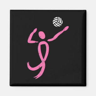 Aimant Volleyball rose Ruban Épidémie de cancer du sein S