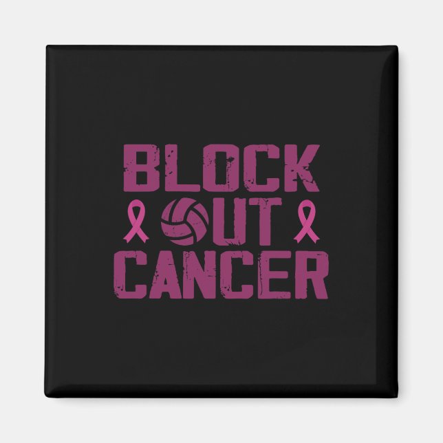 Aimant Volleyll Sensibilisation au cancer du sein Bloquer (Devant)