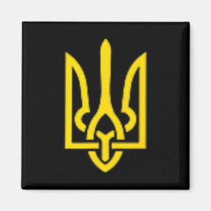 Aimant Volodymyr Zelensky Blason de l'Ukraine Tryzub