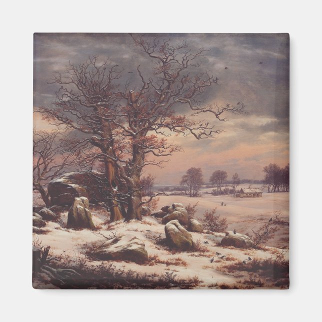 Aimant Vordingborg en hiver par J.C. Dahl Fine Art (Devant)