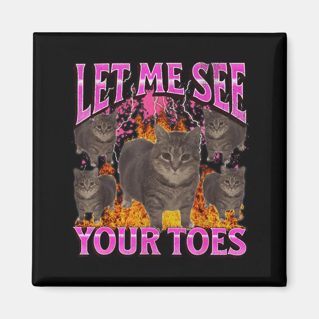 Aimant Vos orteils drôle de chat mème contrefaçon graphiq (Devant)