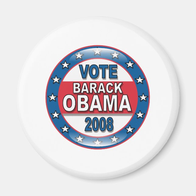 Aimant Vote Barack Obama 2008 (Devant)