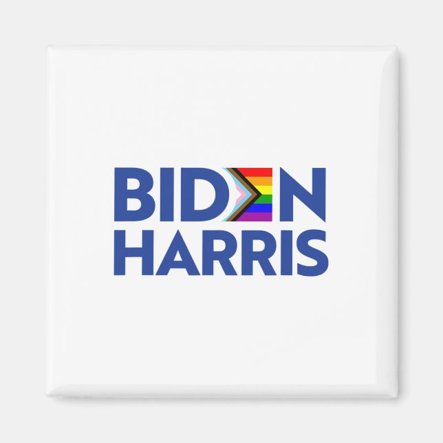 Aimant Vote Biden Harris Lgbt Lgbtq Progrès Fierté Drapea (Devant)