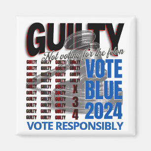 Aimant Vote Blue Pas pour le Felon