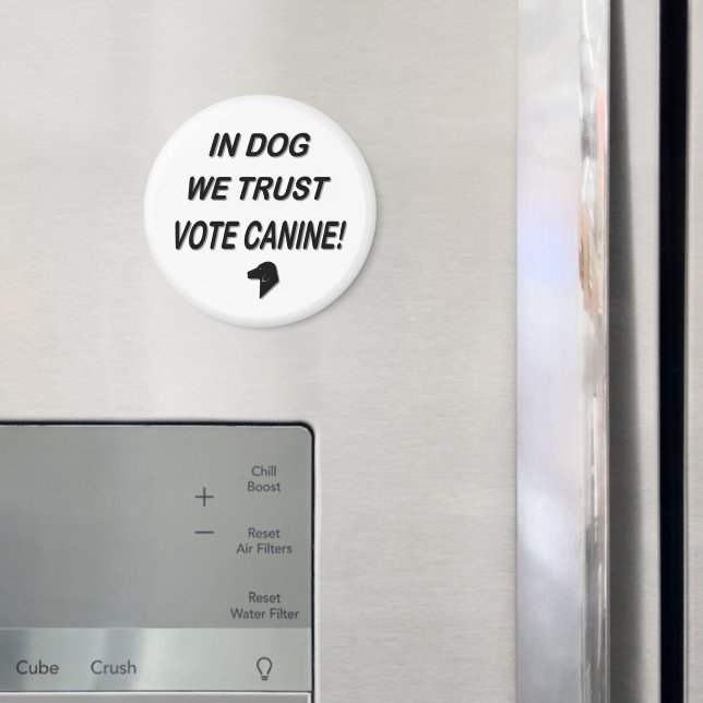 Aimant Vote Chien avec bouton Texte noir (In situ (réfrigérateur))