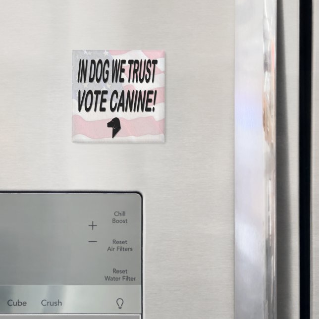 Aimant Vote Dog avec drapeau américain (In situ (réfrigérateur))