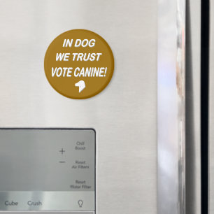 Aimant Vote Dog avec texte blanc