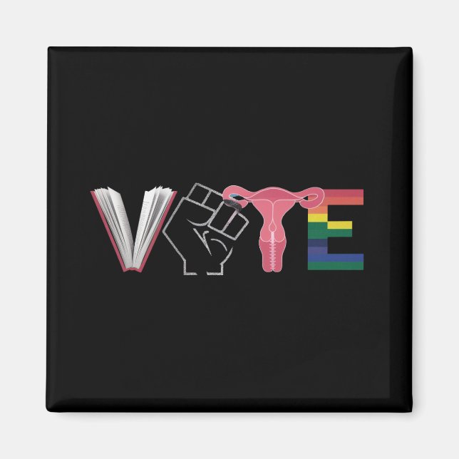 Aimant Vote féministe droits des femmes livres interdits  (Devant)