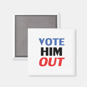 Aimant Vote Hors rouge blanc et bleu typographie moderne