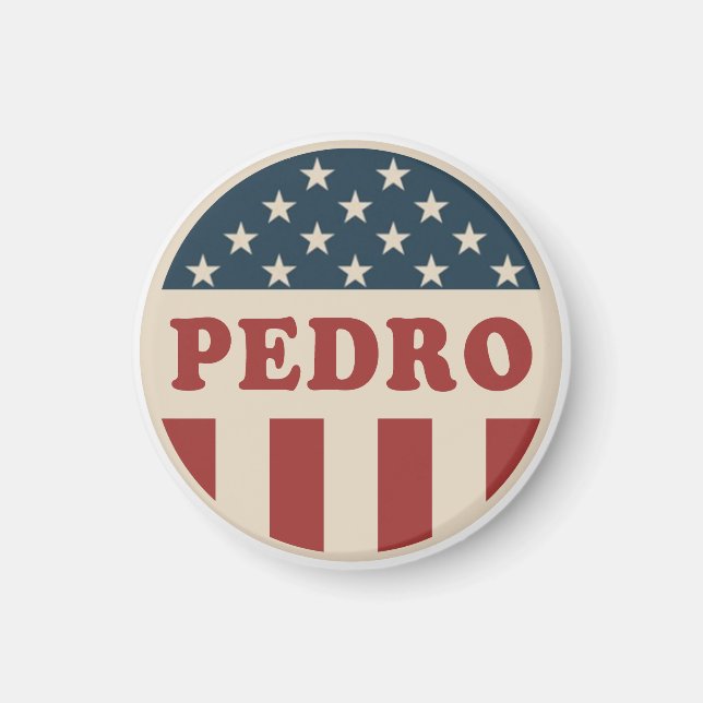 Aimant Vote pour Pedro Classic Retro American Voter Butto (Devant)