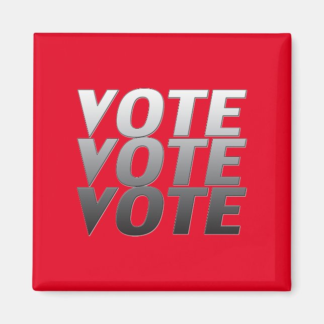 Aimant Vote vote typographie moderne dégradé gris rouge (Devant)
