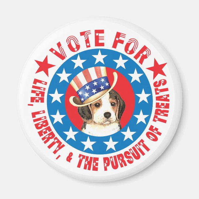 Aimant Voter pour le Beagle (Devant)