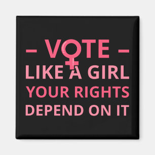 Aimant Votez comme une fille, vos droits en dépendent II