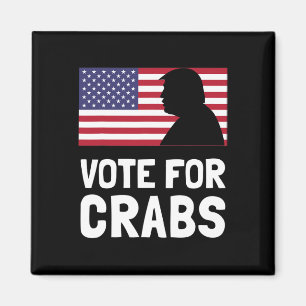 Aimant Votez pour les chemises de crabe drôle d'élections