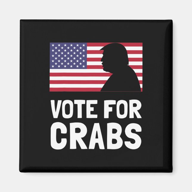 Aimant Votez pour les chemises de crabe drôle d'élections (Devant)