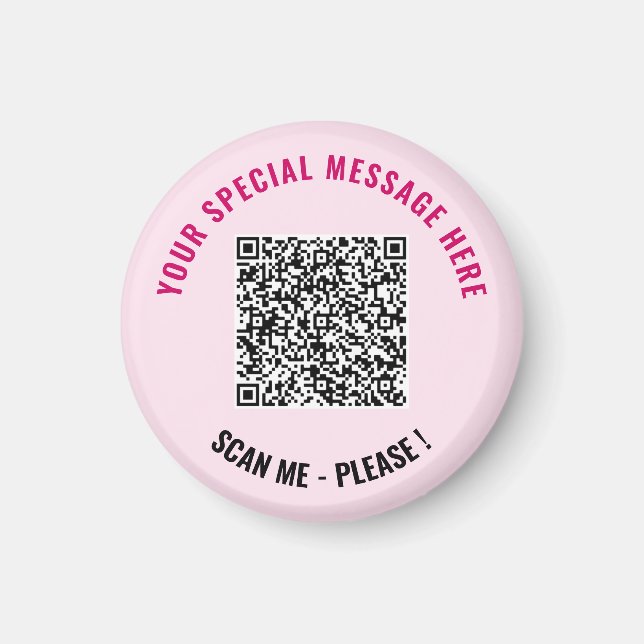 Aimant Votre code QR et l'aimant de texte personnalisé Ch (Devant)