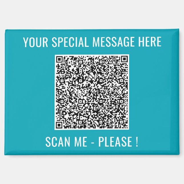 Aimant Votre code QR et le texte personnalisé Surprise Ma (Recto)