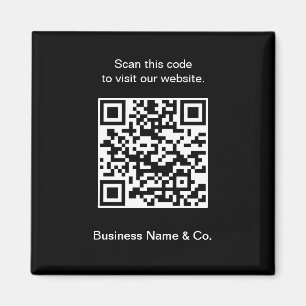 Aimant Votre code QR noir blanc promotionnel