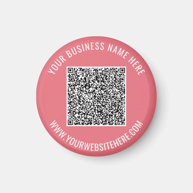 Aimant Votre code QR Texte personnalisé et couleurs Cadea (Devant)