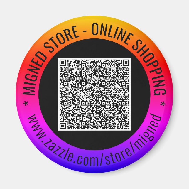 Aimant Votre code QR Texte personnalisé Promotionnel Aima (Devant)