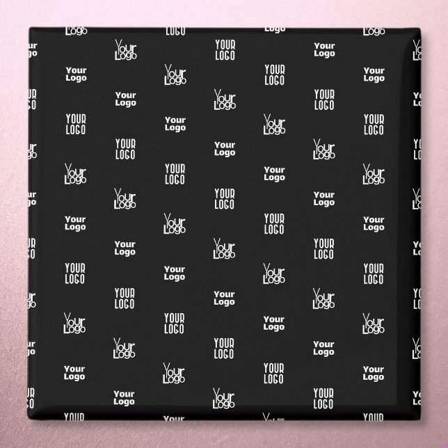 Aimant Votre logo | 3 Logo Motif Design modifiable noir (Créateur téléchargé)