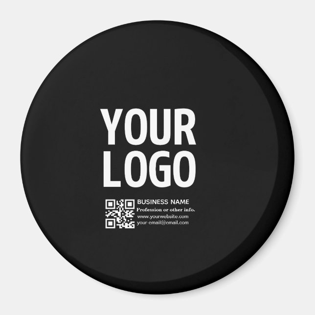 Aimant Votre logo avec code QR et texte modifiables  (Devant)