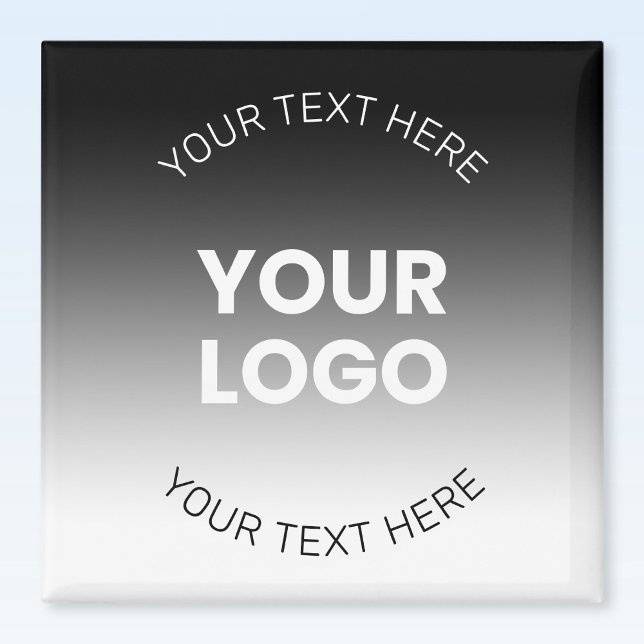 Aimant Votre logo | Dégradé noir & blanc moderne modifiab (Créateur téléchargé)