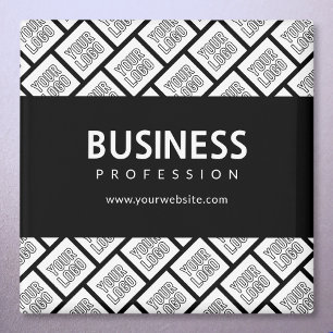 Aimant Votre logo en motif mosaïque et nom d'entreprise m