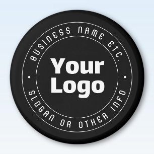 Aimant Votre logo et modèle de texte modifiable Noir et